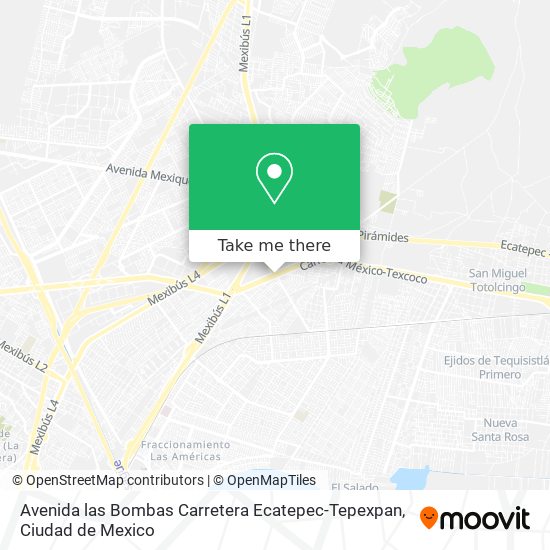 Avenida las Bombas Carretera Ecatepec-Tepexpan map