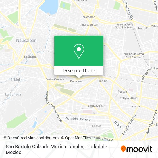 Mapa de San Bartolo Calzada México Tacuba