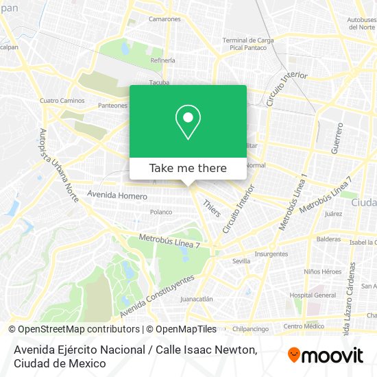 Avenida Ejército Nacional / Calle Isaac Newton map