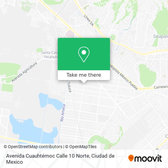 Avenida Cuauhtémoc Calle 10 Norte map