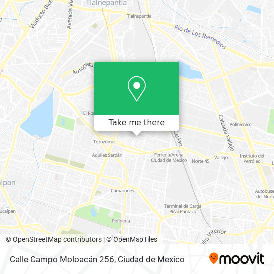 Mapa de Calle Campo Moloacán 256