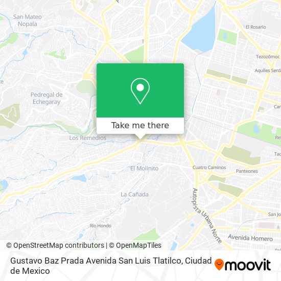 Mapa de Gustavo Baz Prada Avenida San Luis Tlatilco