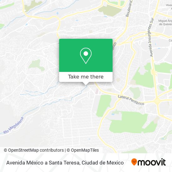 Avenida México a Santa Teresa map