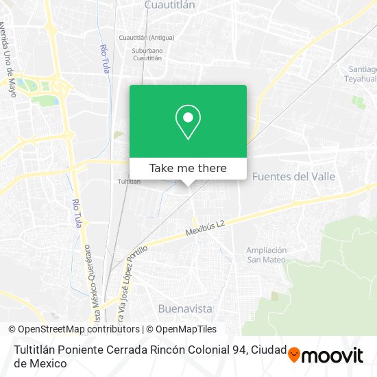 Mapa de Tultitlán Poniente Cerrada Rincón Colonial 94