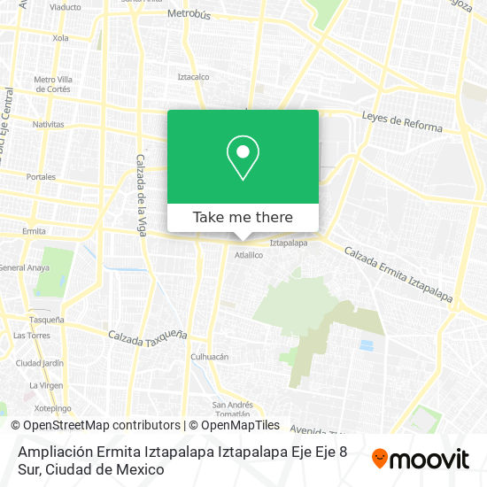 Ampliación Ermita Iztapalapa Iztapalapa Eje Eje 8 Sur map