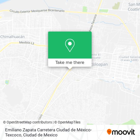 Mapa de Emiliano Zapata Carretera Ciudad de México-Texcoco