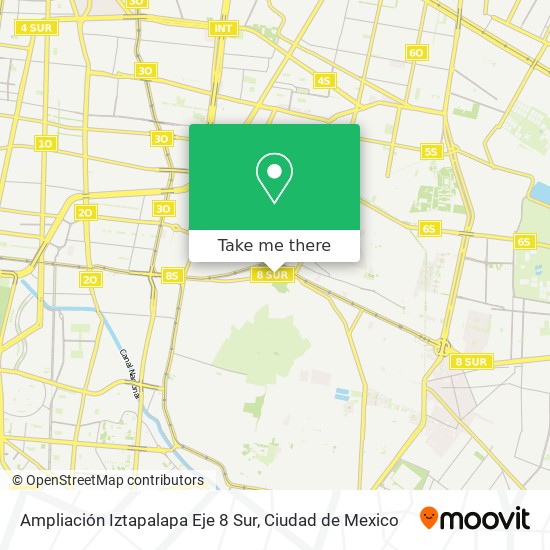 Mapa de Ampliación Iztapalapa Eje 8 Sur