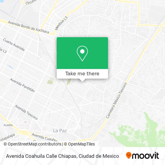 Avenida Coahuila Calle Chiapas map