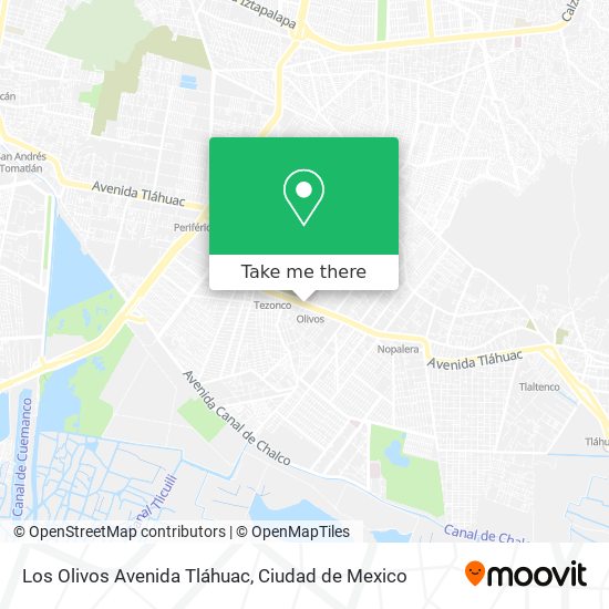 Los Olivos Avenida Tláhuac map