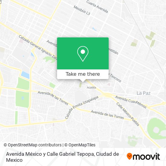Avenida México y Calle Gabriel Tepopa map