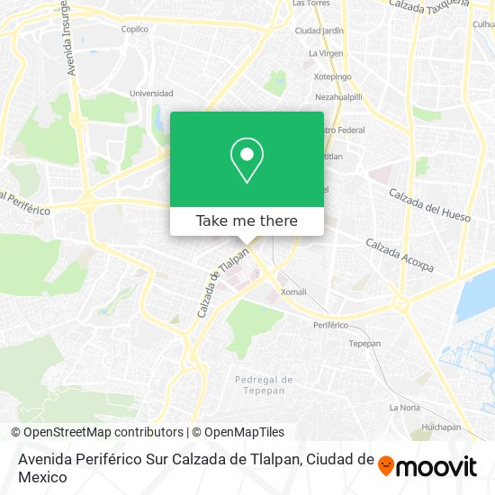 Avenida Periférico Sur Calzada de Tlalpan map