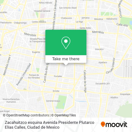 Zacahuitzco esquina Avenida Presidente Plutarco Elías Calles map