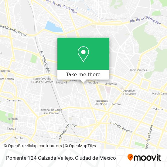 Mapa de Poniente 124 Calzada Vallejo