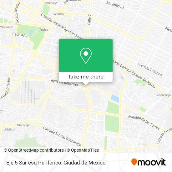 Eje 5 Sur esq Periférico map