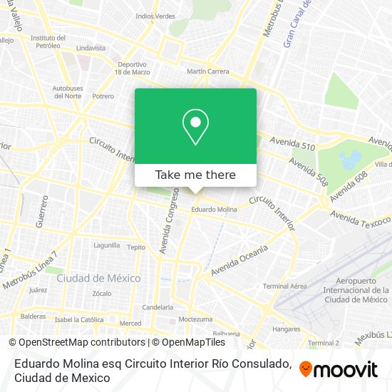 Eduardo Molina esq Circuito Interior Río Consulado map