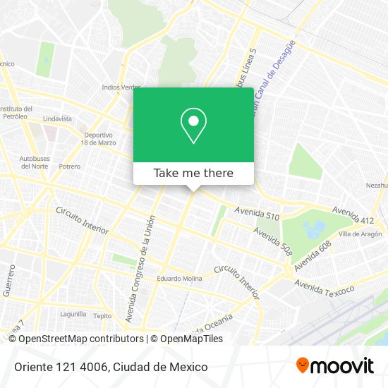 Oriente 121 4006 map