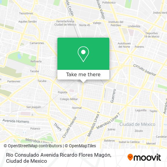 Mapa de Río Consulado Avenida Ricardo Flores Magón