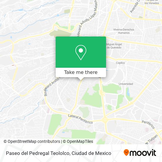 Paseo del Pedregal Teololco map