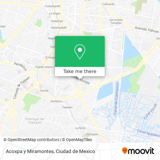 Acoxpa y Miramontes map