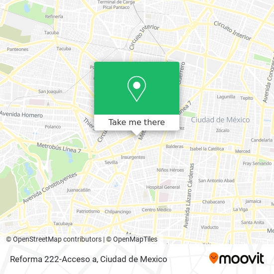 Mapa de Reforma 222-Acceso a