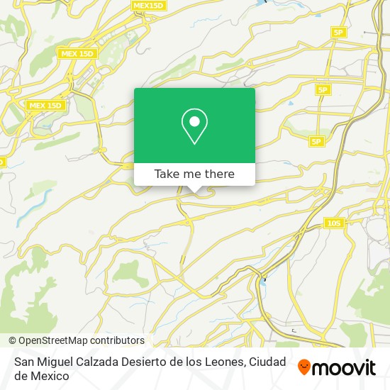 San Miguel Calzada Desierto de los Leones map