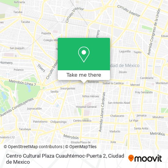 Mapa de Centro Cultural Plaza Cuauhtémoc-Puerta 2