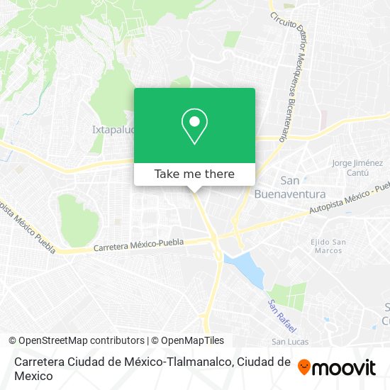 Carretera Ciudad de México-Tlalmanalco map