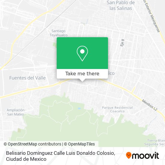 Belisario Domínguez Calle Luis Donaldo Colosio map