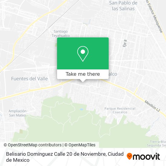 Mapa de Belisario Domínguez Calle 20 de Noviembre