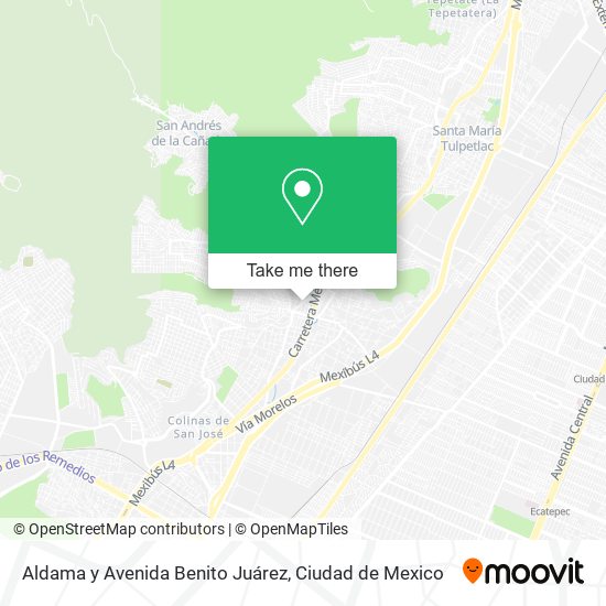 Aldama y Avenida Benito Juárez map