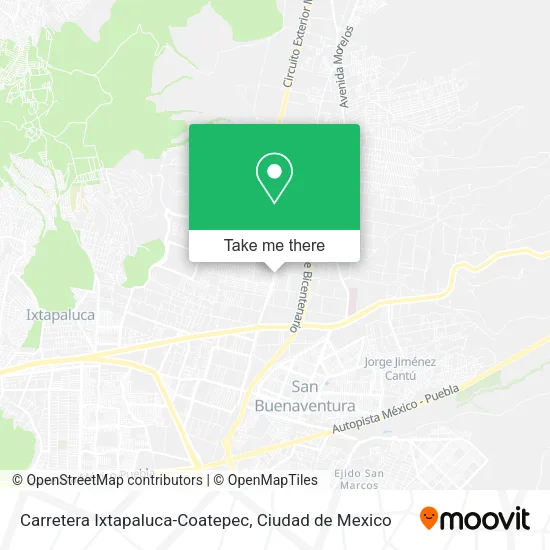 Mapa de Carretera Ixtapaluca-Coatepec