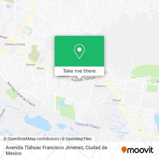 Avenida Tláhuac Francisco Jiménez map