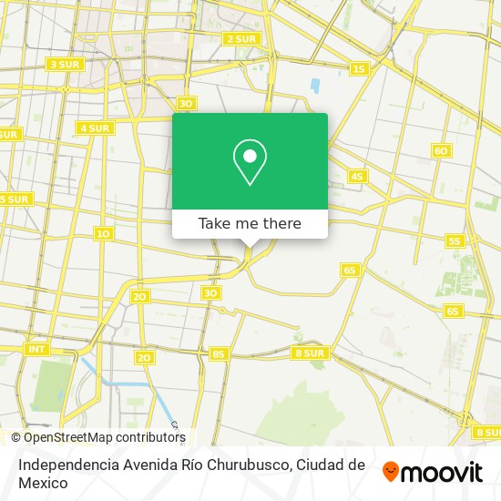 Mapa de Independencia Avenida Río Churubusco