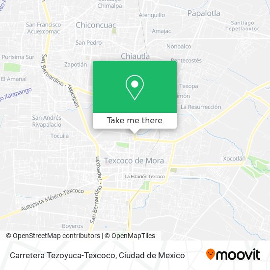 Carretera Tezoyuca-Texcoco map