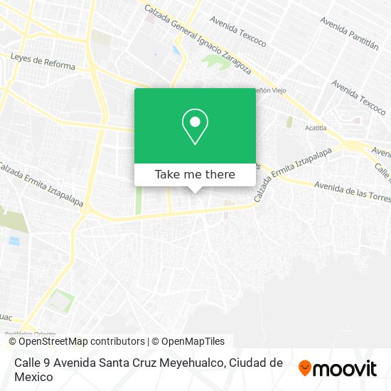 Calle 9 Avenida Santa Cruz Meyehualco map