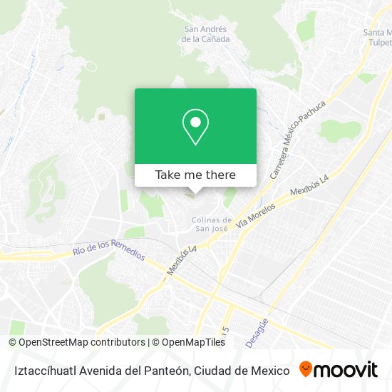 Iztaccíhuatl Avenida del Panteón map
