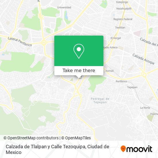 Mapa de Calzada de Tlalpan y Calle Tezoquipa