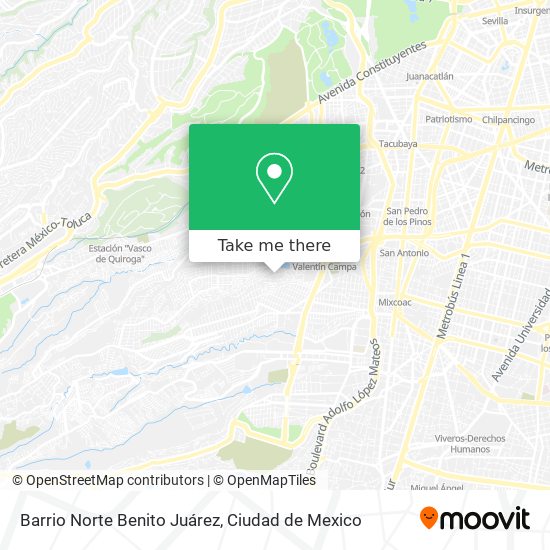 Barrio Norte Benito Juárez map