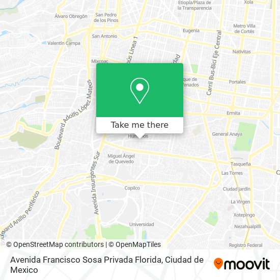 Mapa de Avenida Francisco Sosa Privada Florida