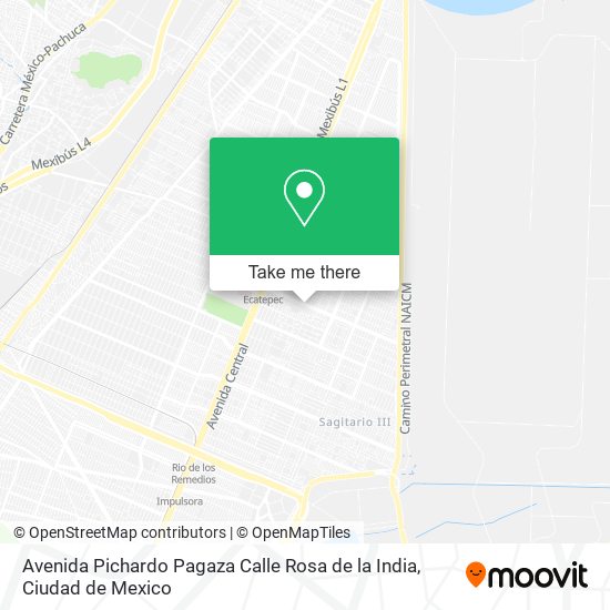 Avenida Pichardo Pagaza Calle Rosa de la India map