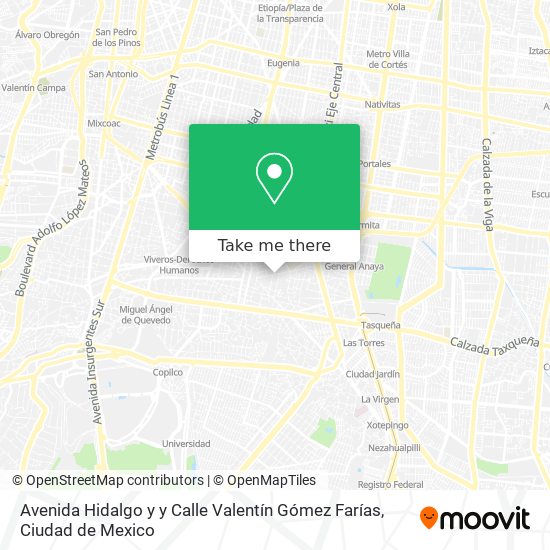 Avenida Hidalgo y y Calle Valentín Gómez Farías map