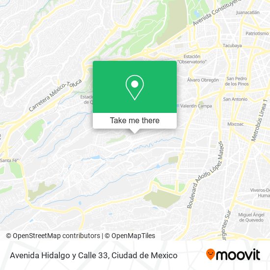 Avenida Hidalgo y Calle 33 map