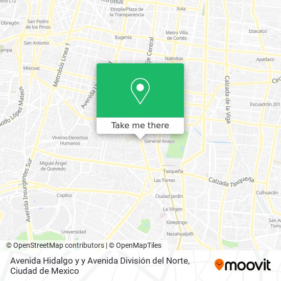 Avenida Hidalgo y y Avenida División del Norte map