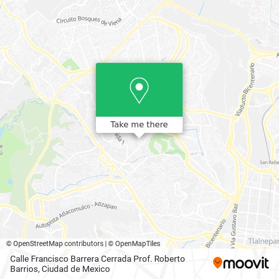 Mapa de Calle Francisco Barrera Cerrada Prof. Roberto Barrios