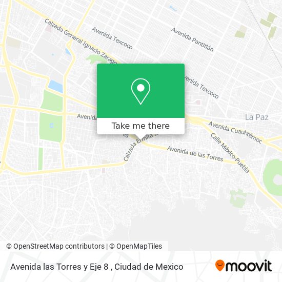 Avenida las Torres y Eje 8 map