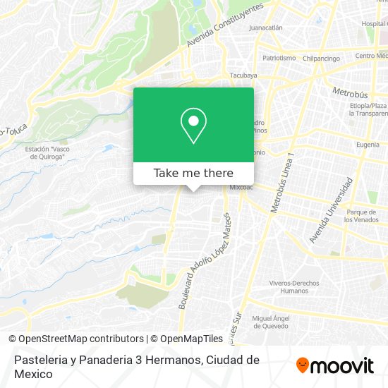 Mapa de Pasteleria y Panaderia 3 Hermanos