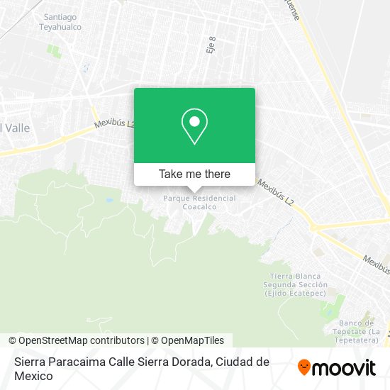 Mapa de Sierra Paracaima Calle Sierra Dorada