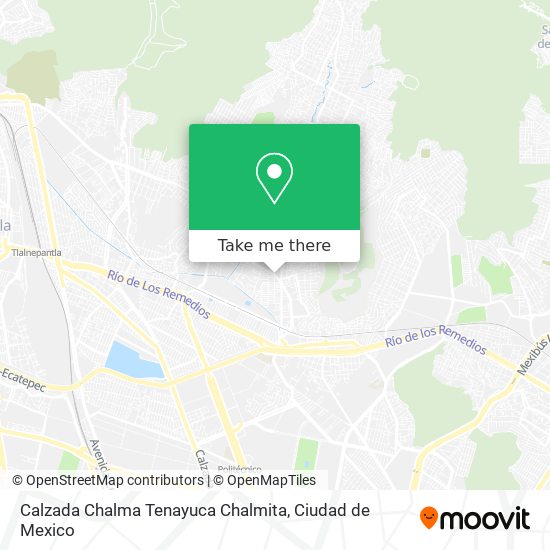 Calzada Chalma Tenayuca Chalmita map