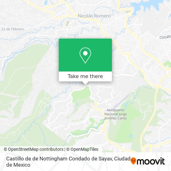 Castillo de de Nottingham Condado de Sayav map
