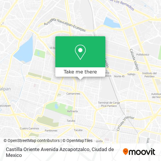 Castilla Oriente Avenida Azcapotzalco map